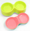 Double Plastic Cat Food Bowl